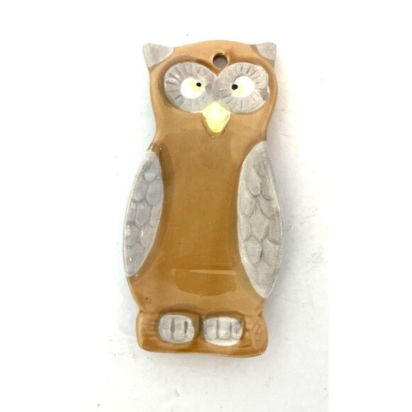 Ceramic Owl Quirky Spoon Rest Hanging Wall Decor - Picture 1 of 4